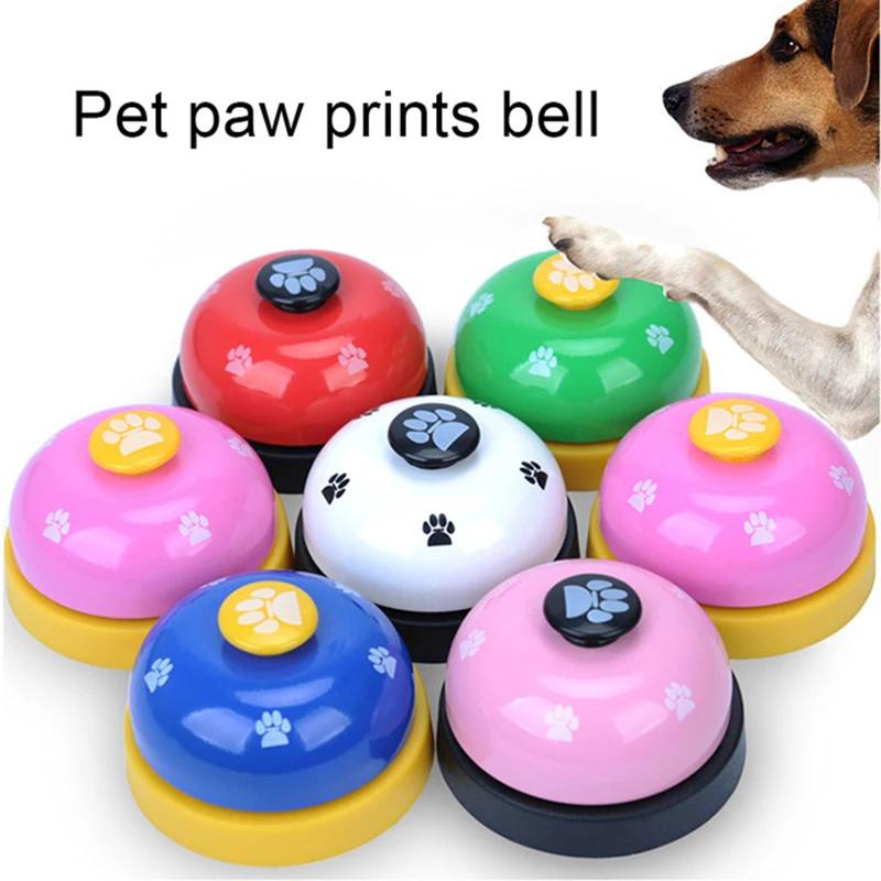 500pcs Pet Call Bell Dog Ball-Shape Paws Printed Meal Feeding Educational Toy Puppy Interactive Training Tool Home P